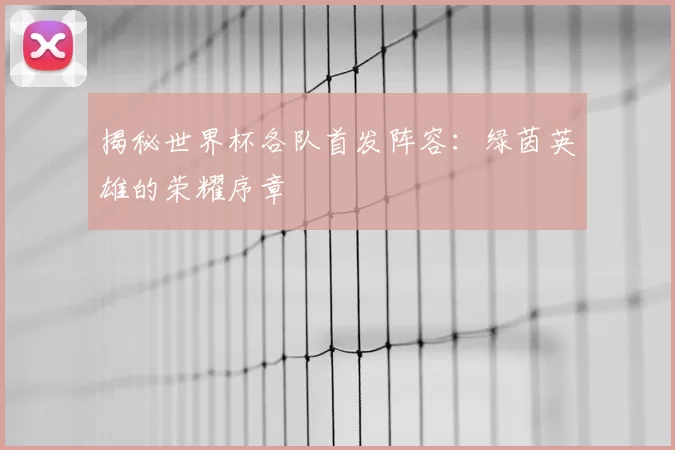 揭秘世界杯各队首发阵容：绿茵英雄的荣耀序章